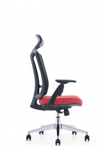 Office chair with leather headrest